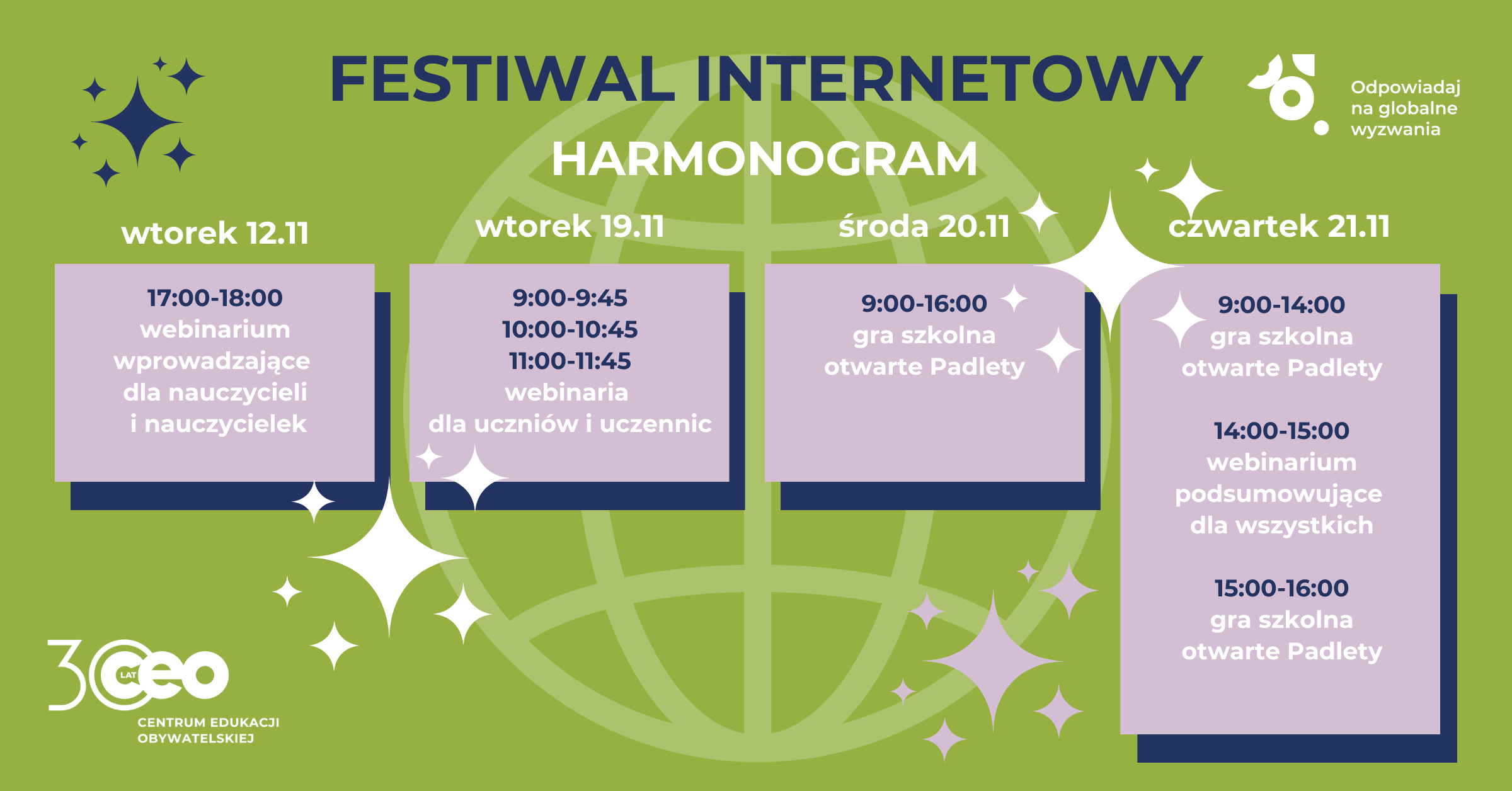 Festiwal internetowy harmonogram